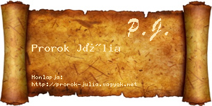 Prorok Júlia névjegykártya