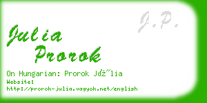 julia prorok business card